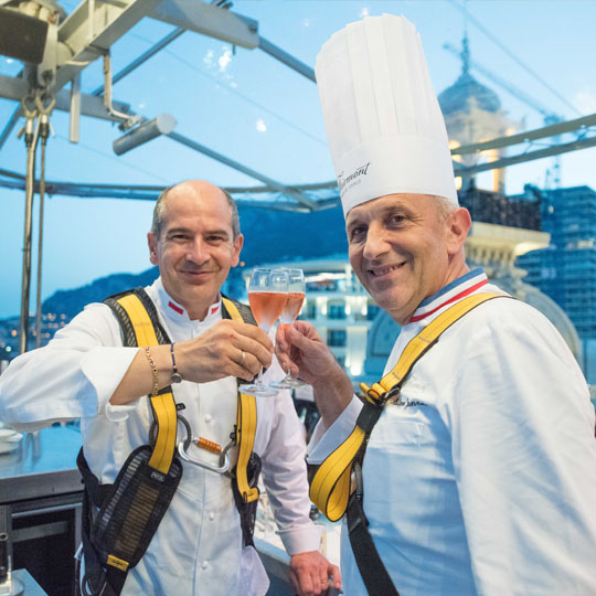 Participation of the chef for the Dinner in the sky event