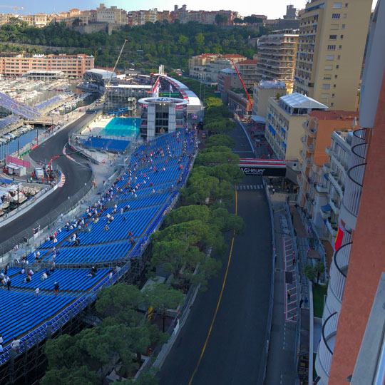 Vue sur la mer et le Grand Prix de Monaco