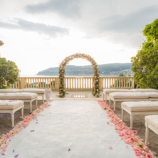 Flower arch and wedding decoration in Monaco