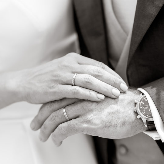 Photographie en noir et blanc digne d'un mariage de prestige