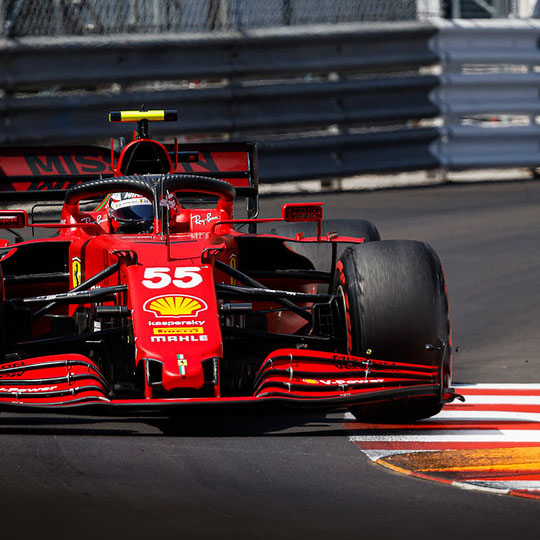 Ferrari on the Monaco Grand Prix circuit