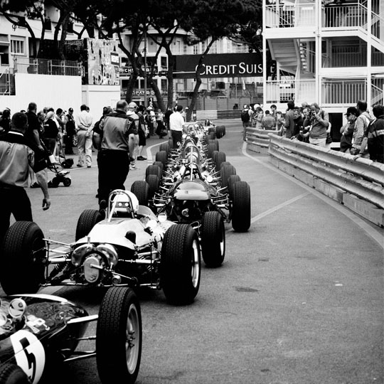 Ligne de départ pour le Grand Prix Historique à Monaco